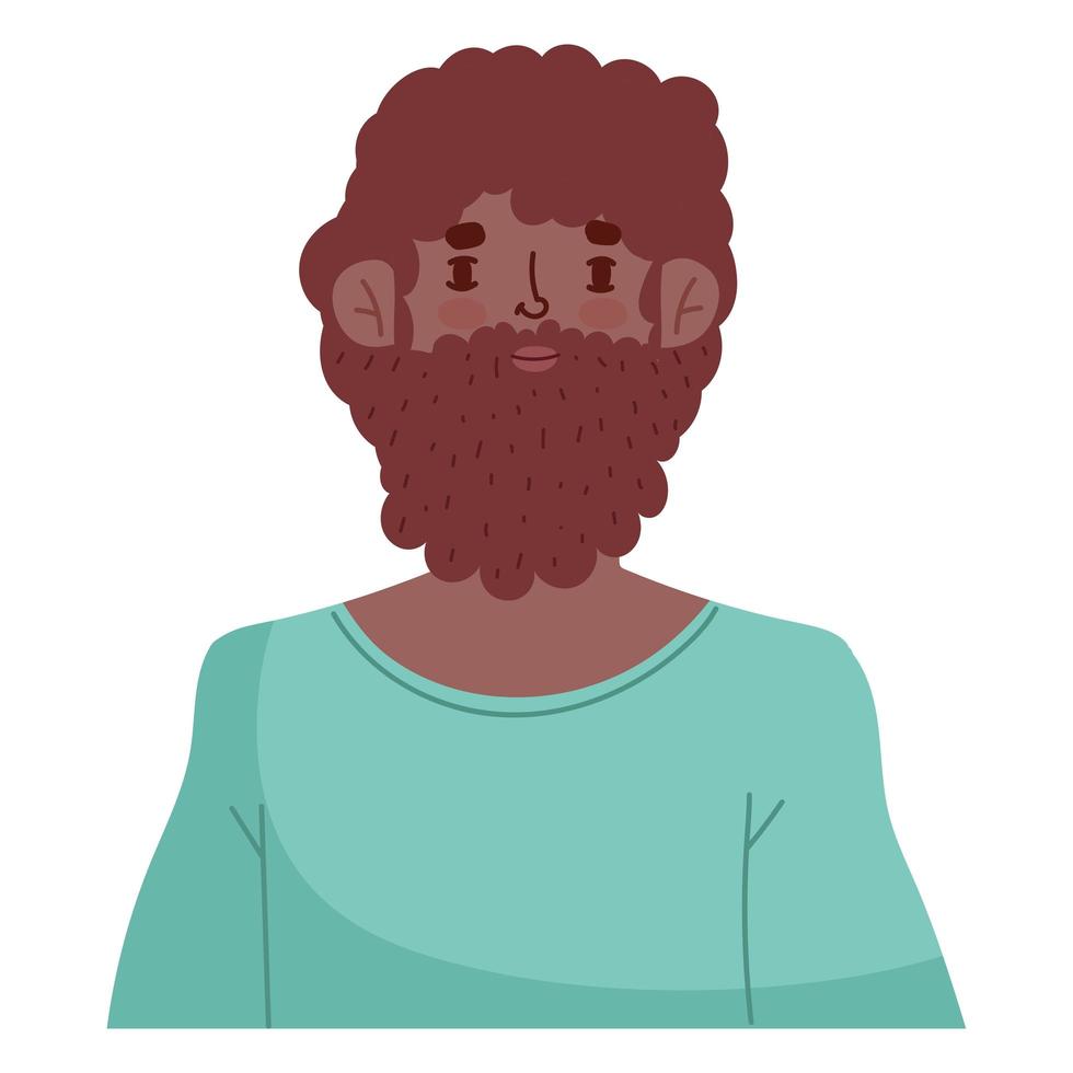 hombre afro barbudo vector