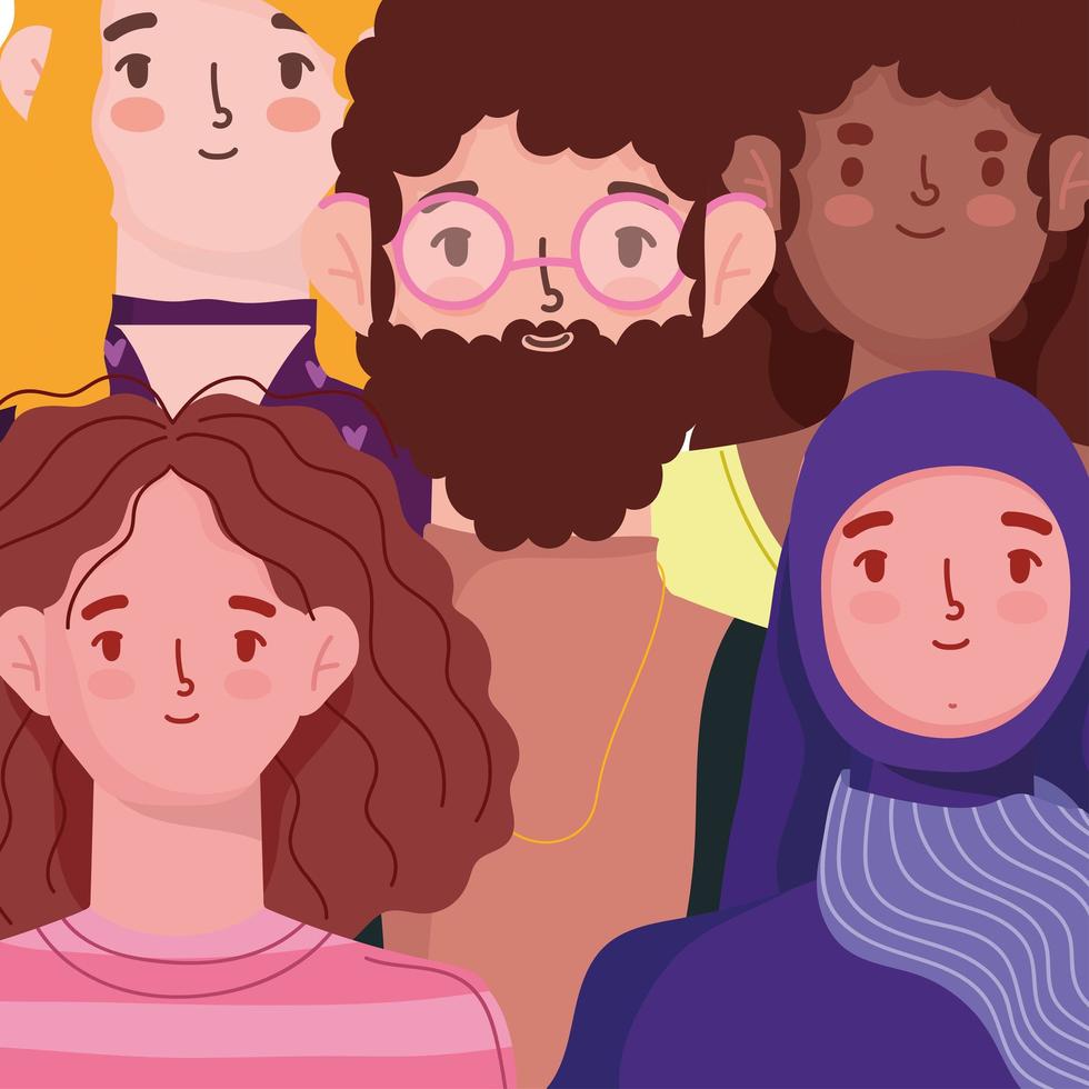 group of diverse people vector