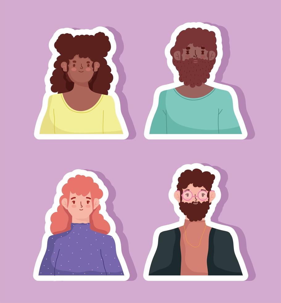 diverse men and women vector