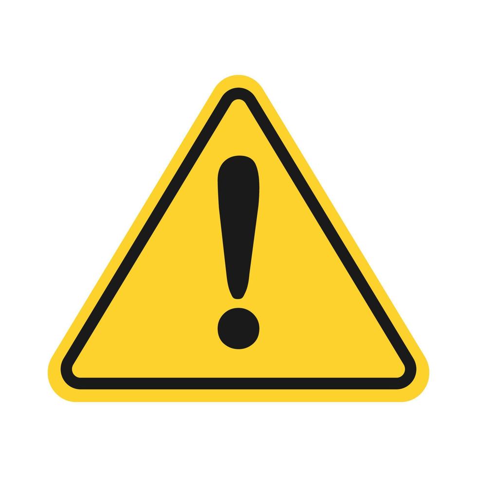 Triangle caution yellow sign icon vector