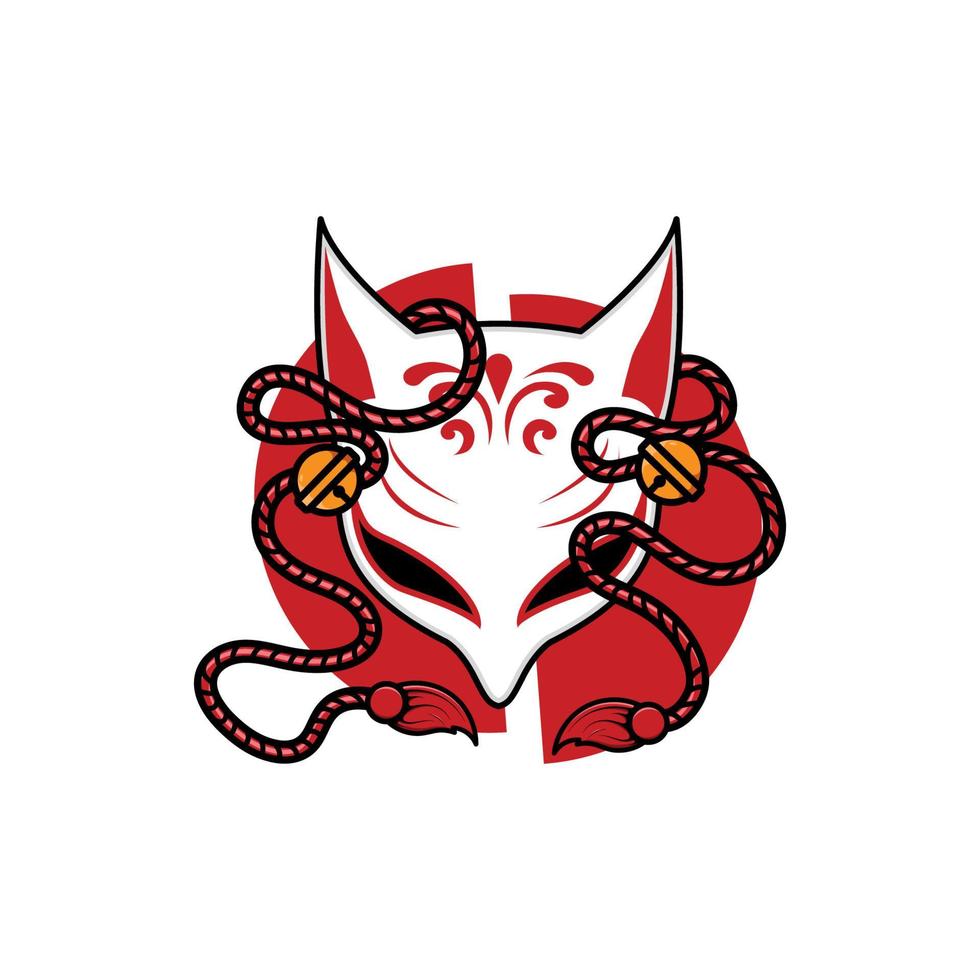 Japanese kitsune mask vector