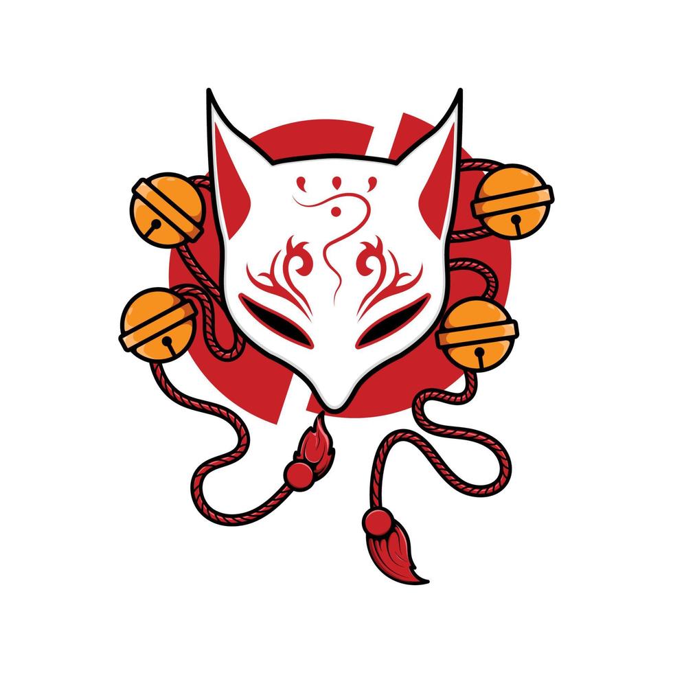 Japanese kitsune mask 3678343 Vector Art at Vecteezy