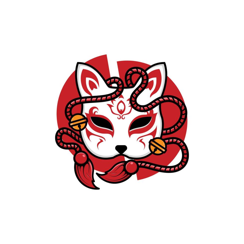 Japanese kitsune mask vector