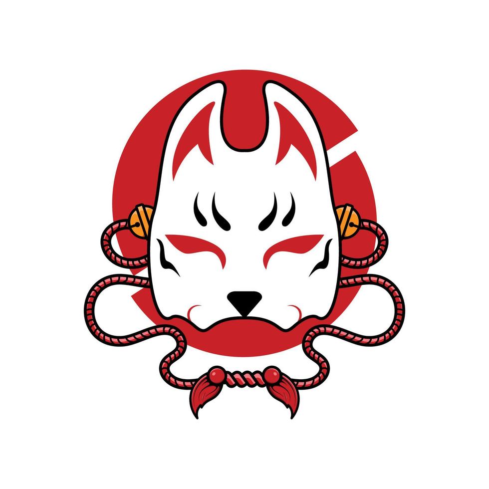 Japanese kitsune mask vector