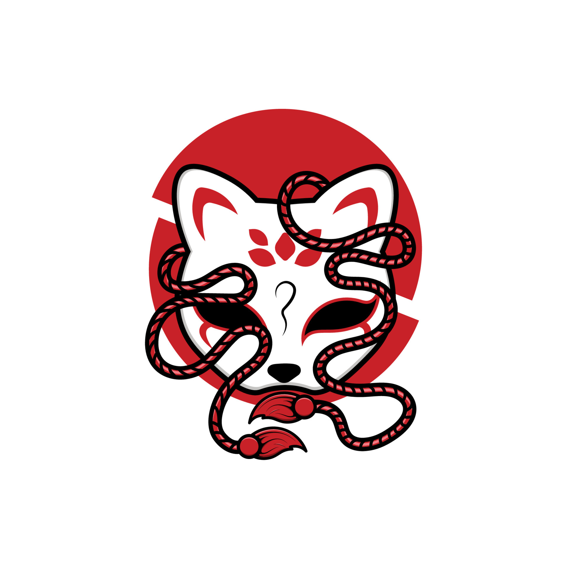 Japanese kitsune mask 3678347 Vector Art at Vecteezy