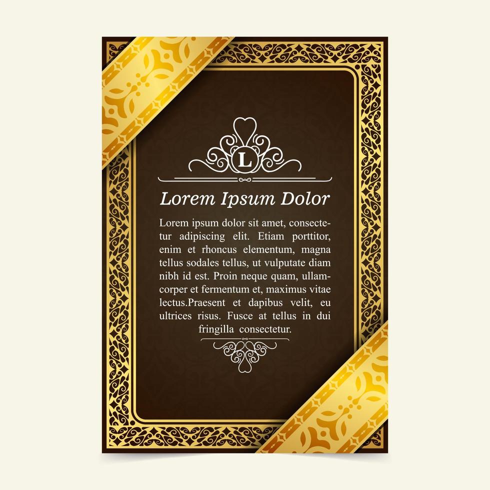 Luxury geometric pattern flyer text design vector