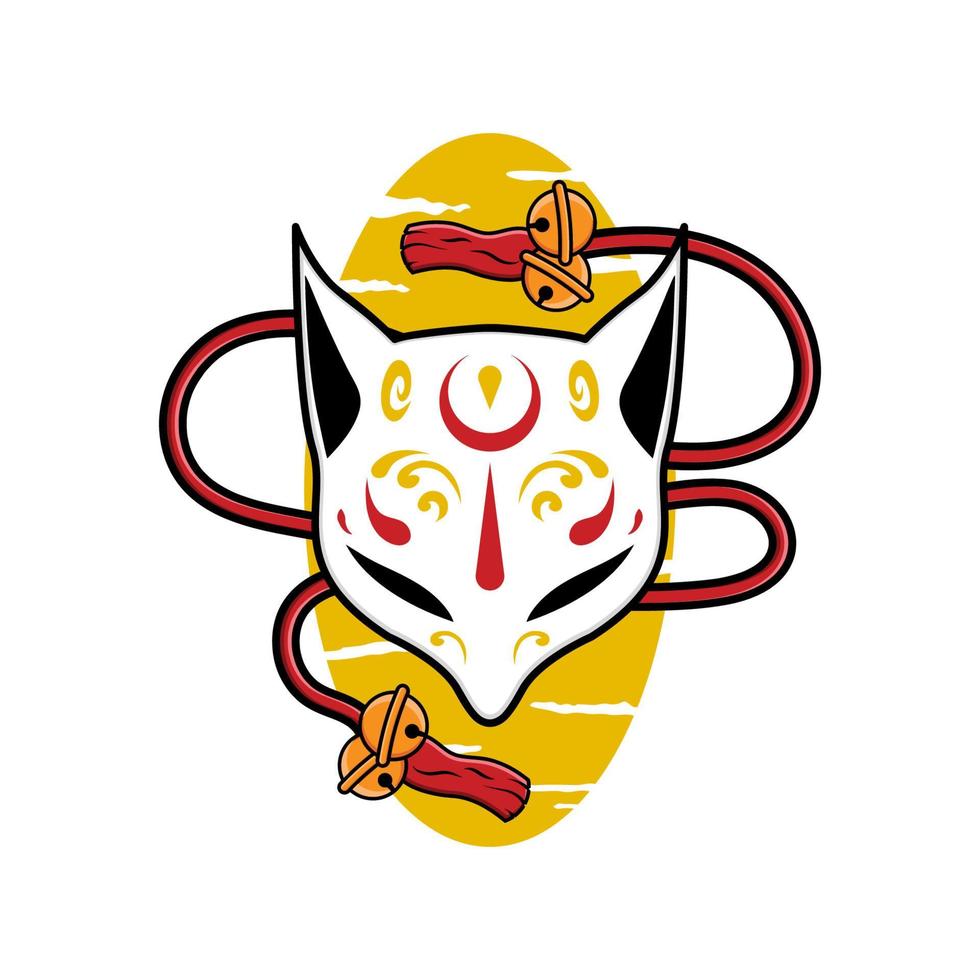 Japanese kitsune mask vector