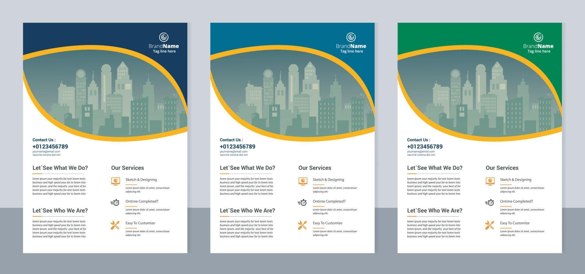 Creative Corporate Business Flyer, Annual Report Template Design vector