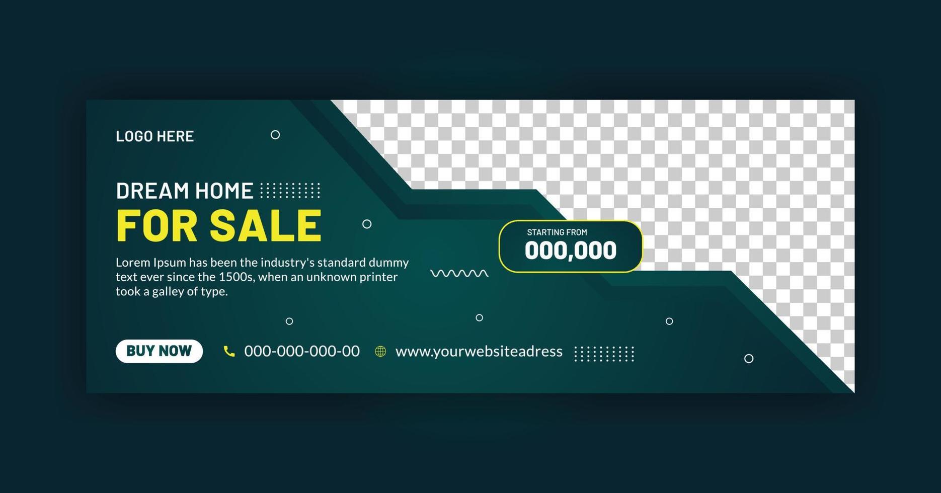 Dream home for sale real estate social media post web banner template vector