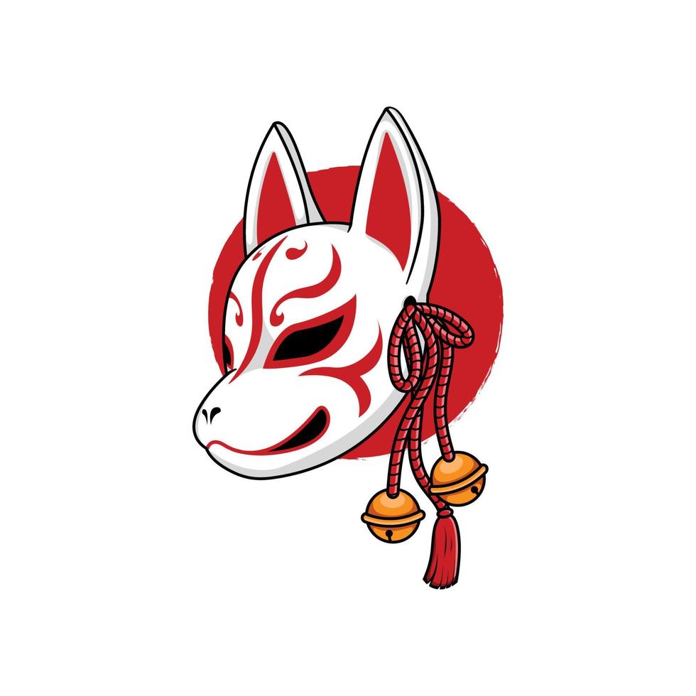 Japanese kitsune mask vector