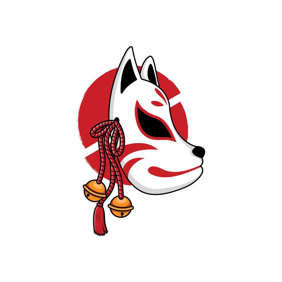 Japanese kitsune mask vector