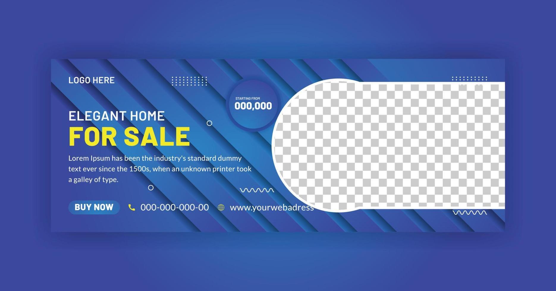 Dream home for sale real estate social media post web banner template vector