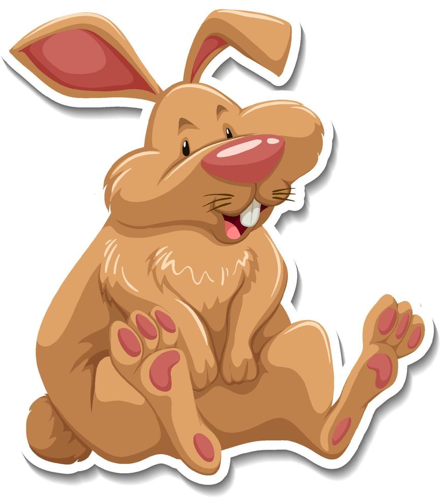 Rabbit cartoon character on white background vector