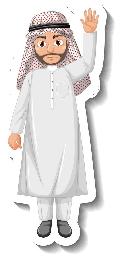 Arab man cartoon character on white background vector