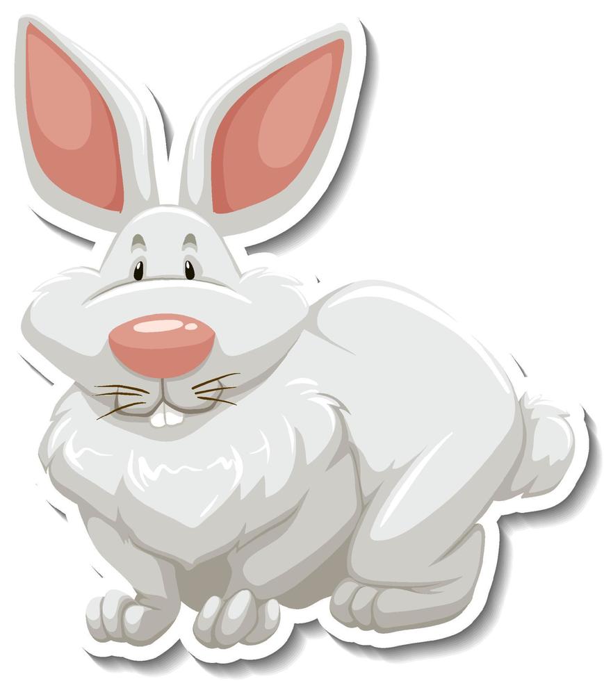 Rabbit cartoon character on white background vector