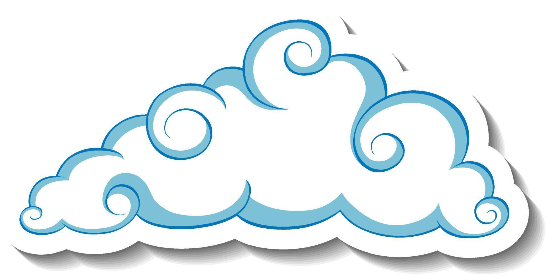 Isolated simple cloud sticker template vector