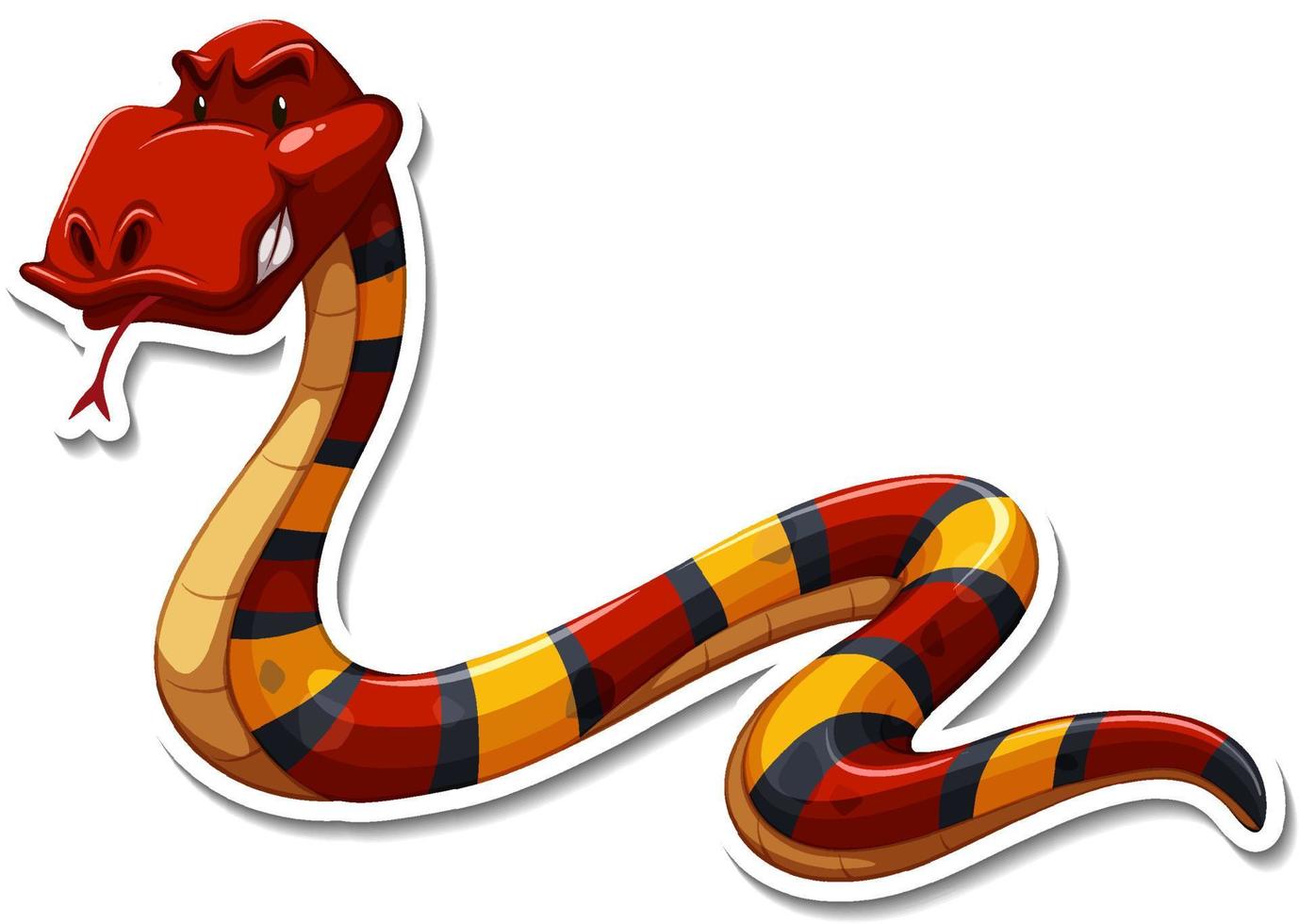 Snake cartoon character on white background vector