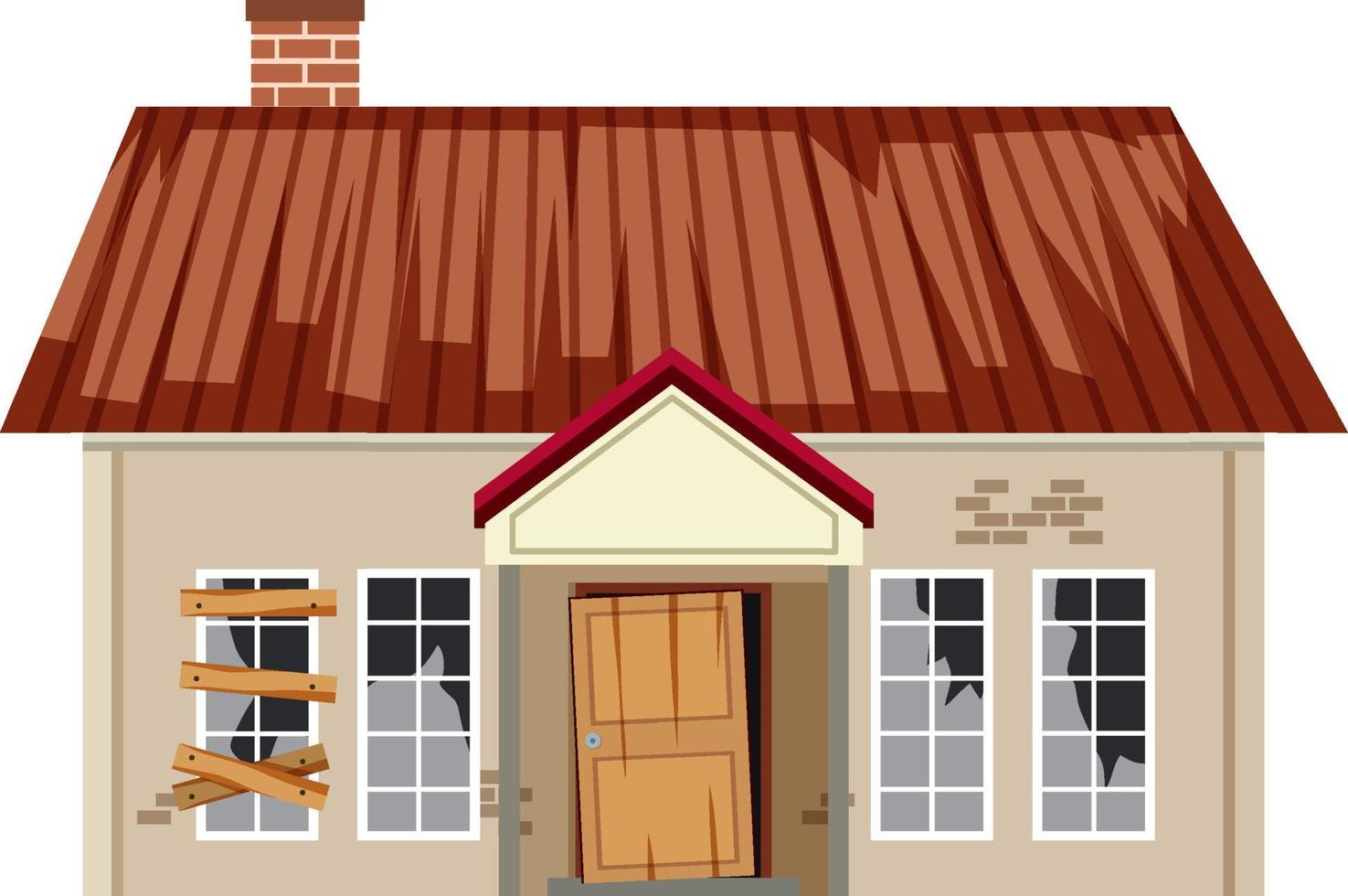 Abandoned house on white background vector