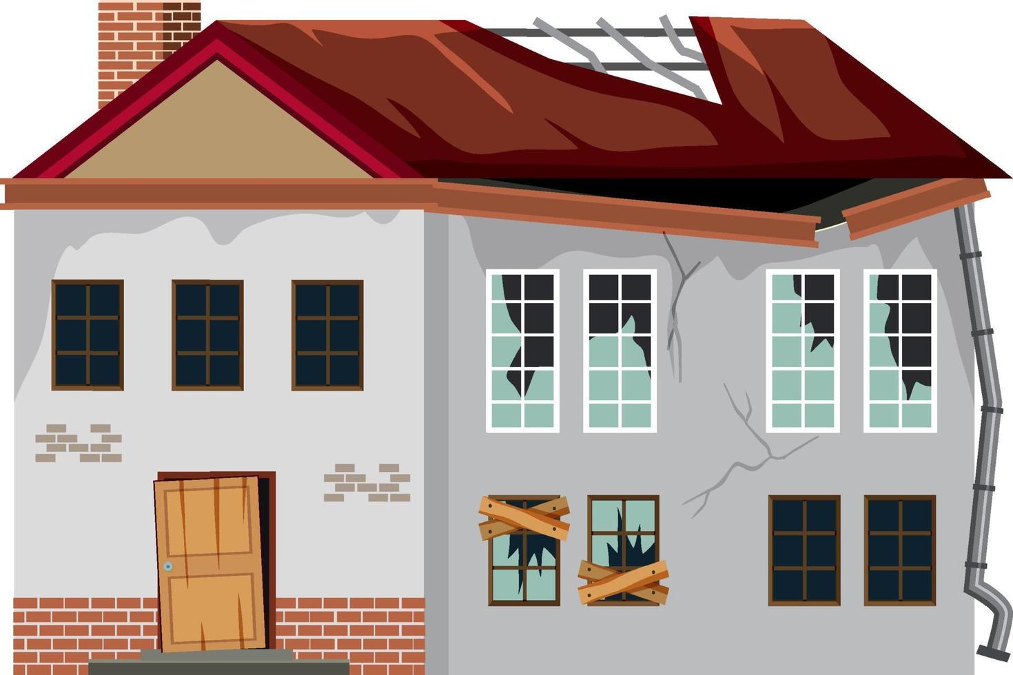 Abandoned house on white background vector