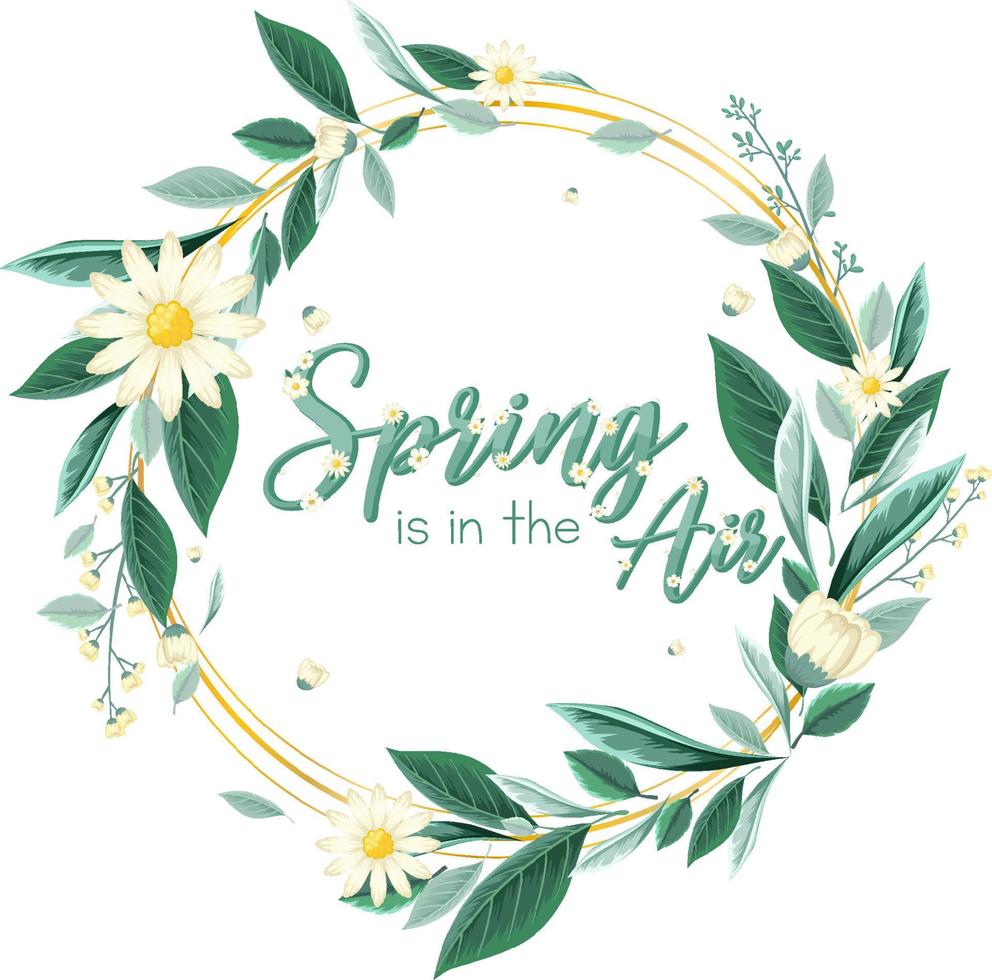 Floral spring banner template vector