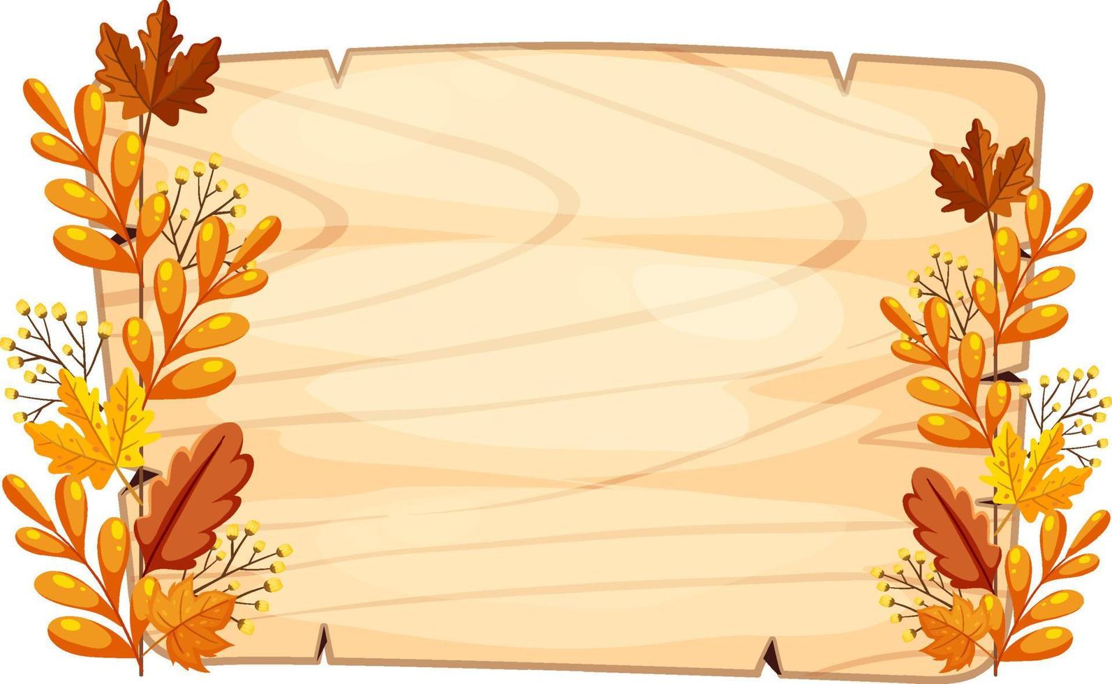 Autumn wooden banner template vector