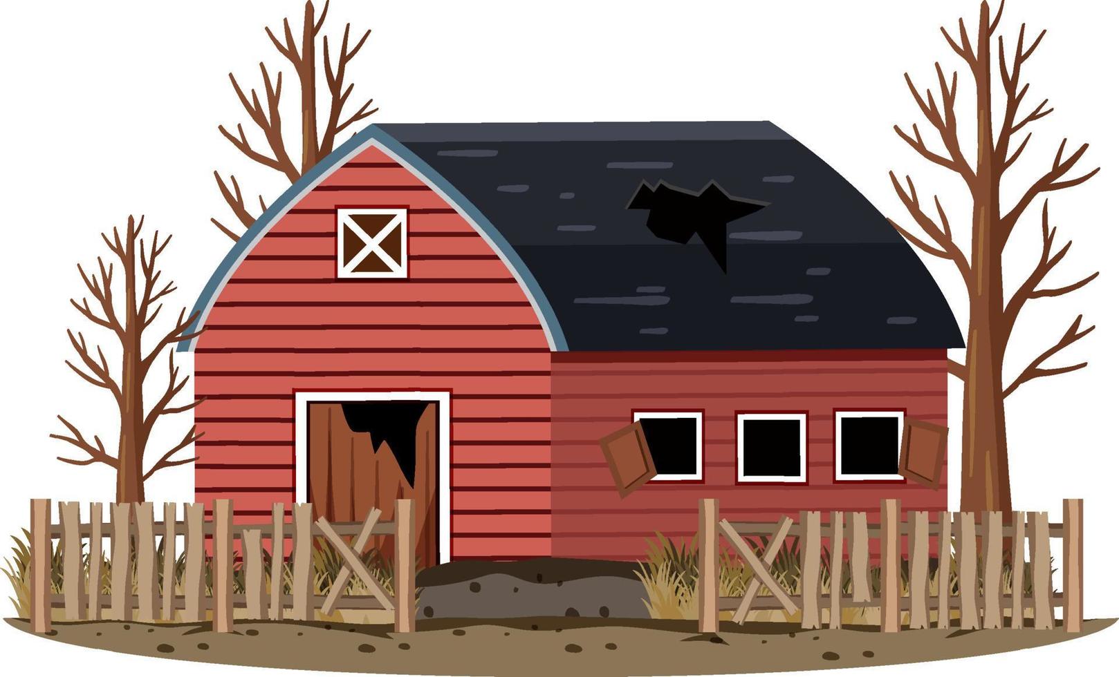 Abandoned house on white background vector