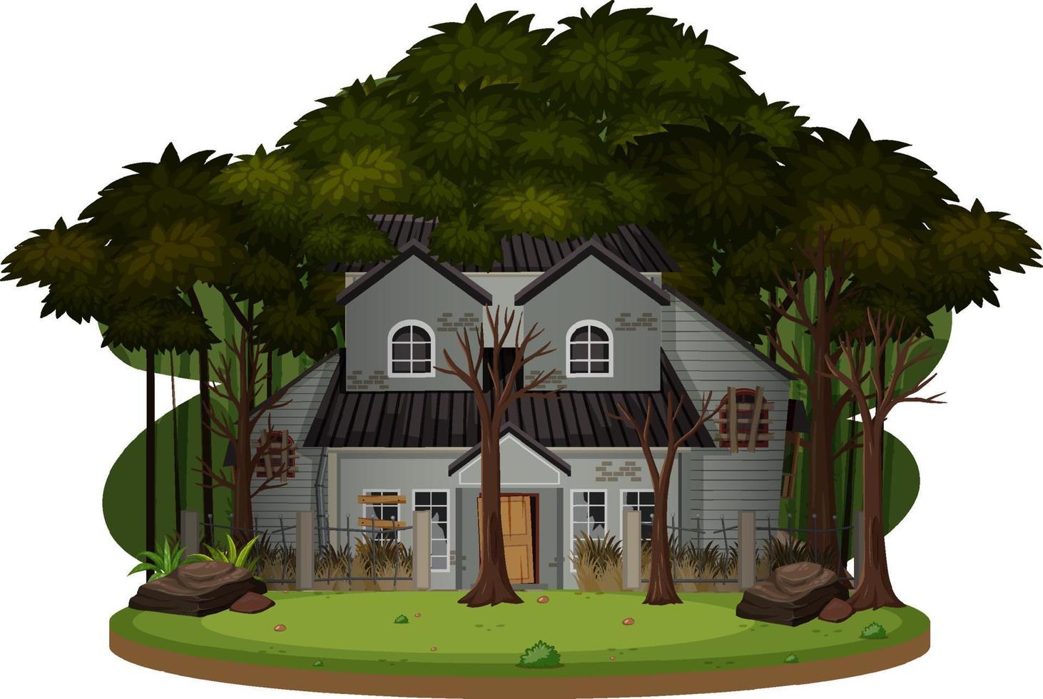 An old spooky house in the woods vector