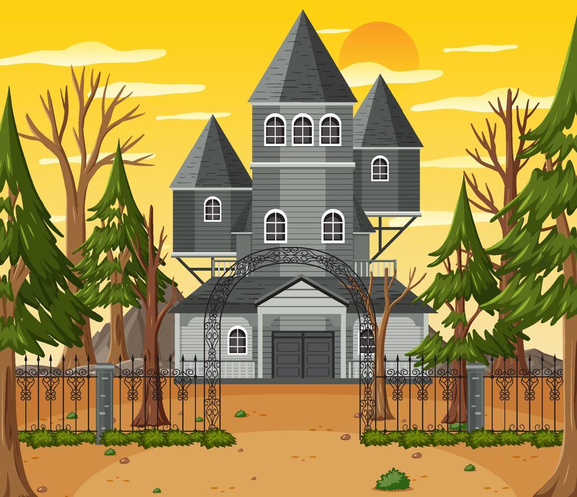 Haunted halloween mansion at daytime vector