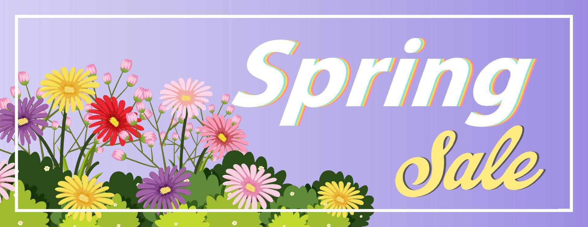 Spring sale banner template vector