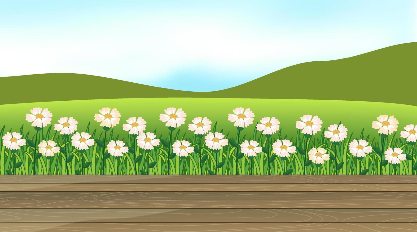 Beautiful outdoor nature scene background view from porch vector