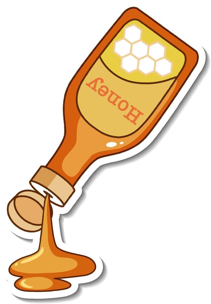 A sticker template with honey bottle isolated vector