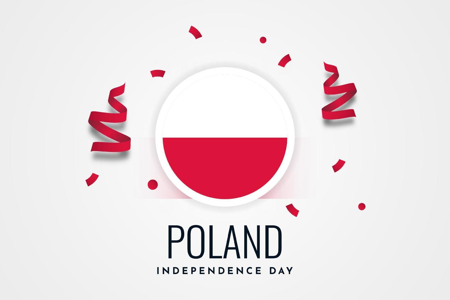 diseño de plantilla de ilustración de celebración del día de la independencia nacional de polonia vector