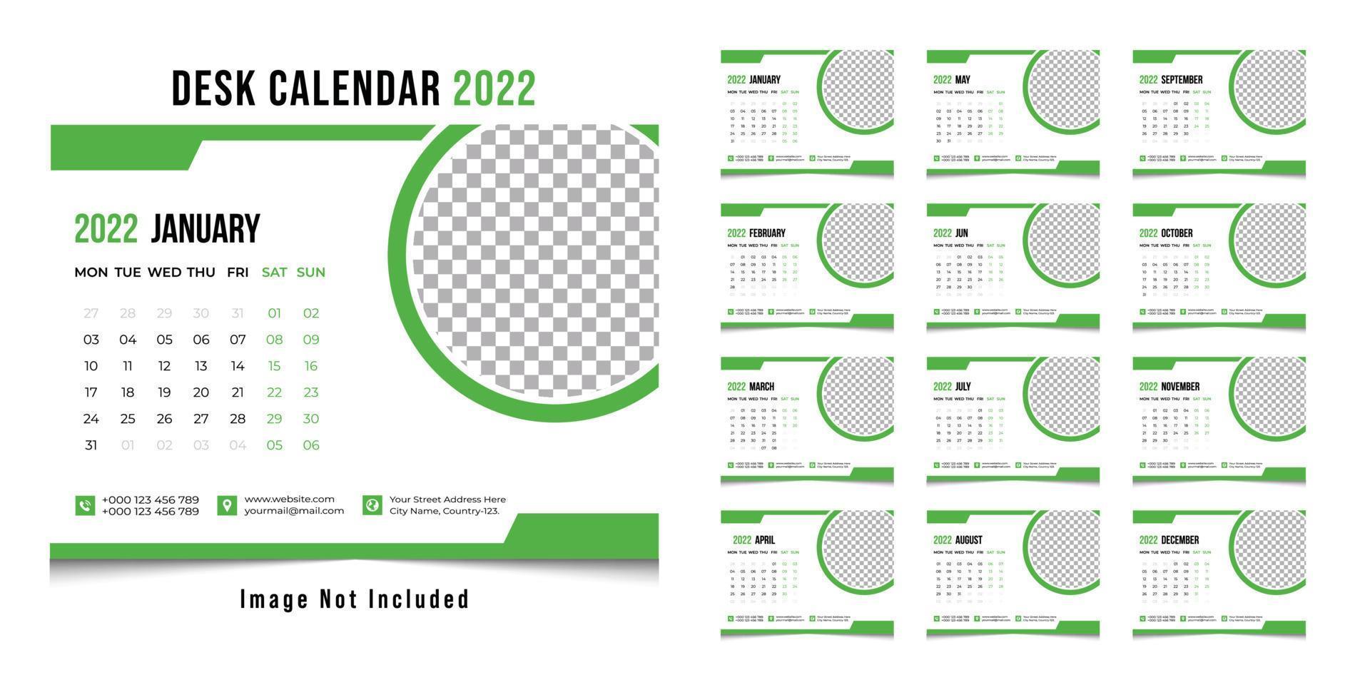 plantilla de vector de diseño de calendario 2022. feliz año nuevo 2022