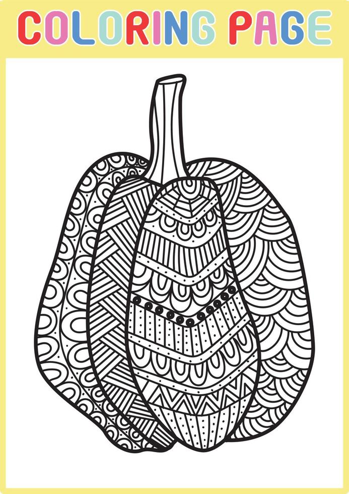 Pumpkin Coloring Pages Printable Meditative vector