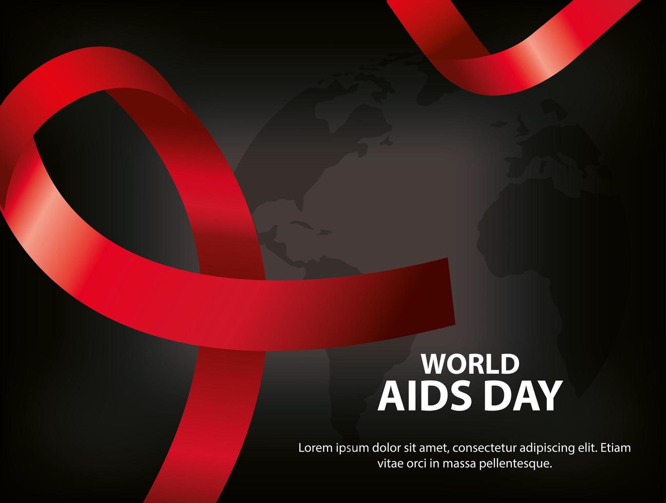 poster of world aids day with ribbon vector