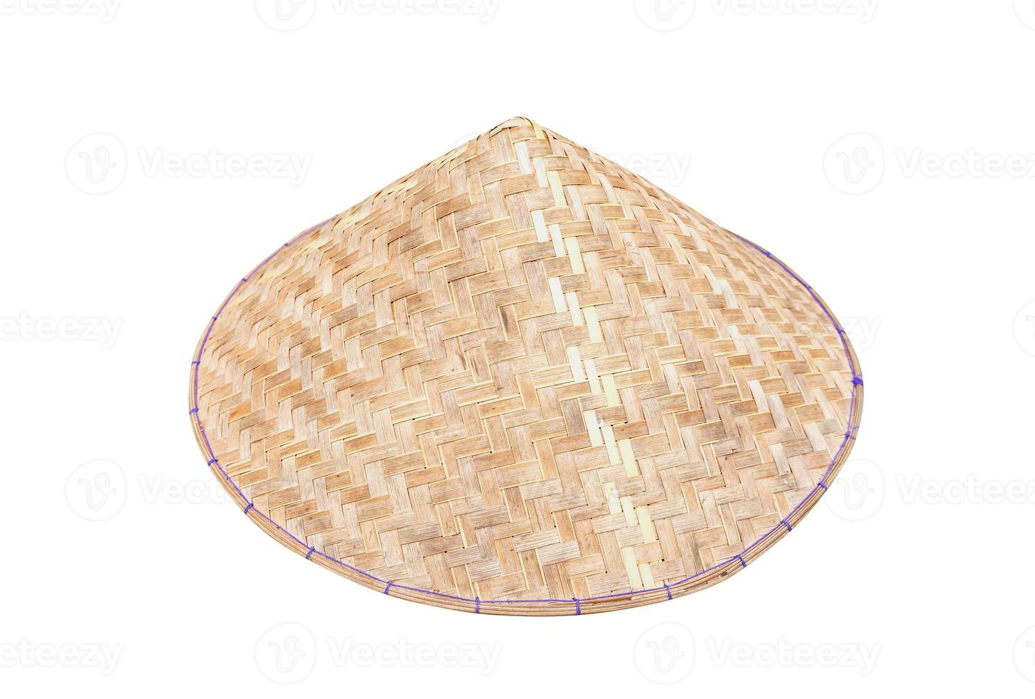 Vietnamese conical Non La hat isolated on white background with clipping path. Close-up. photo