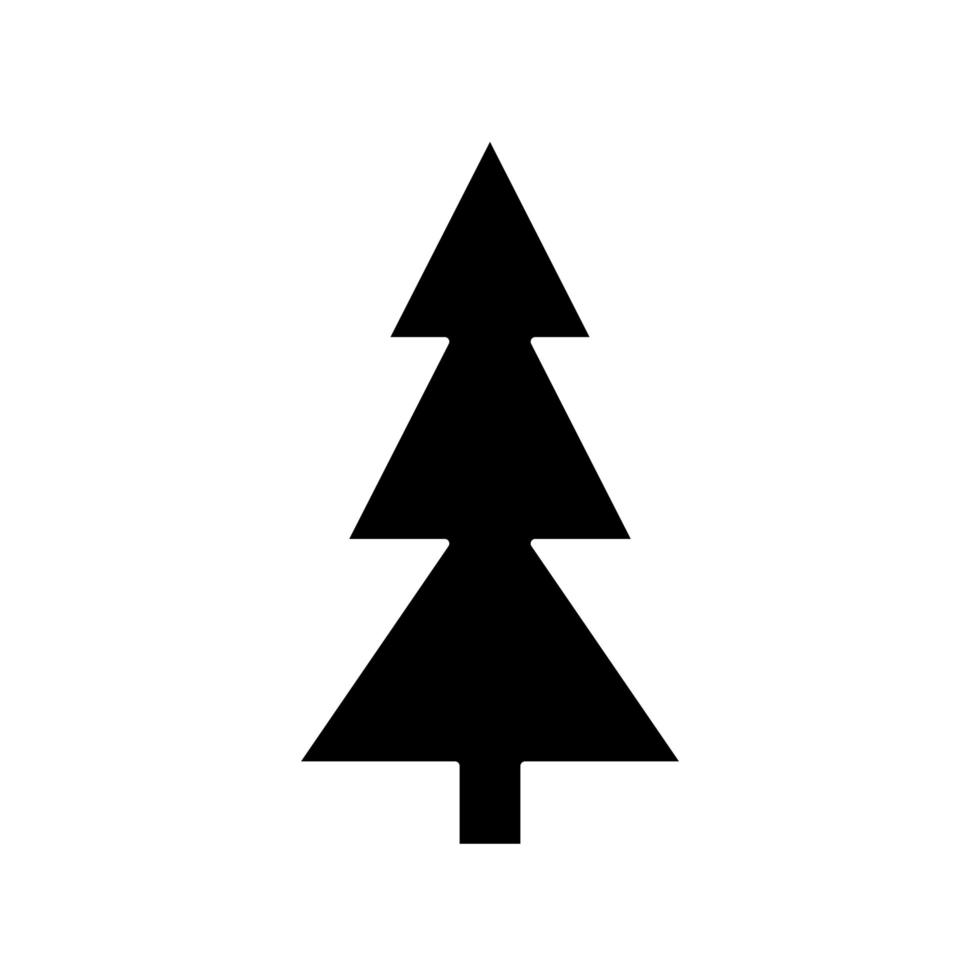silhouette of pine tree christmas isolated icon vector
