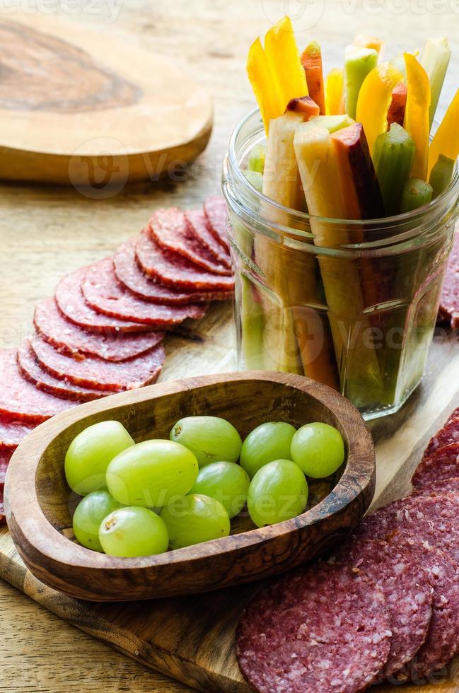 Tapas food starter, meat with vegetables photo