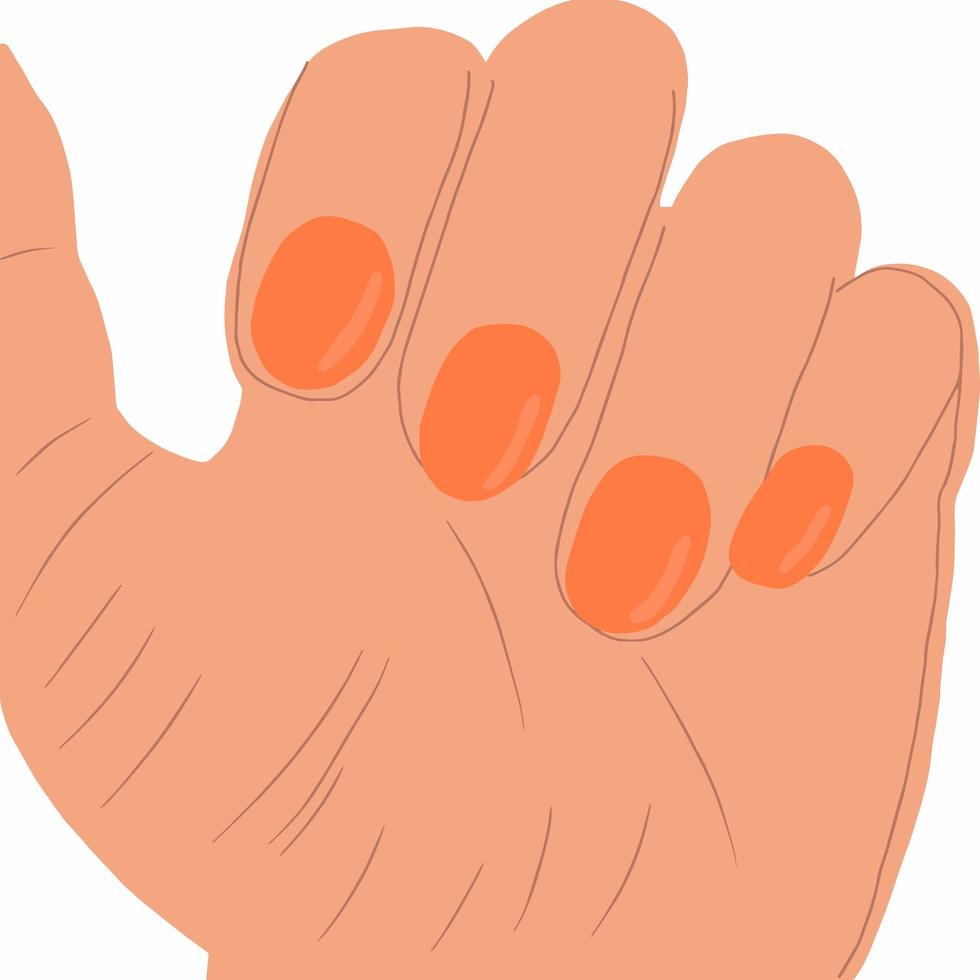 Hand manicure vector isolated on a white background hands vector hand drawing icon.