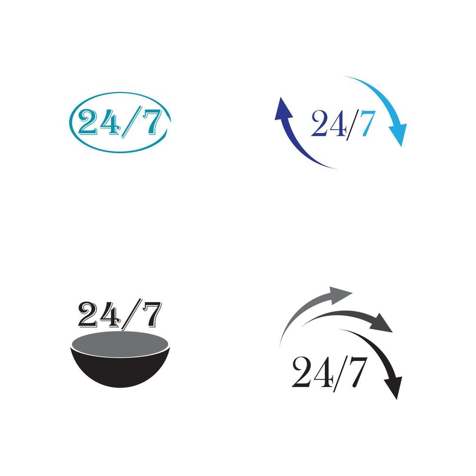 Open 24-7 Icon Vector Logo Template Illustration Design