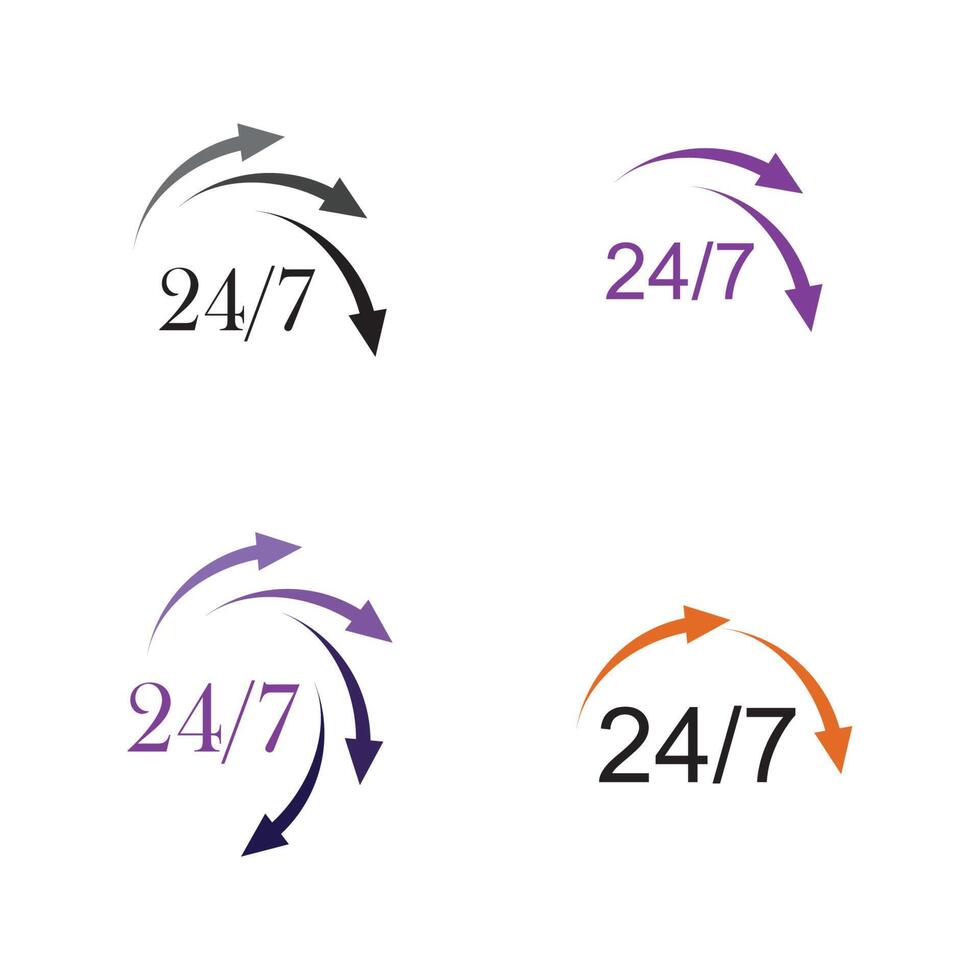 Open 247 Icon Vector Logo Template Illustration Design 3680040 Vector