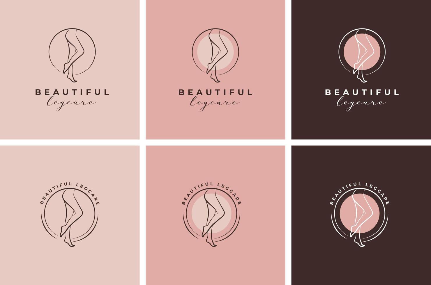 Women Foot care logo design  and girls leg care logo collection template vector