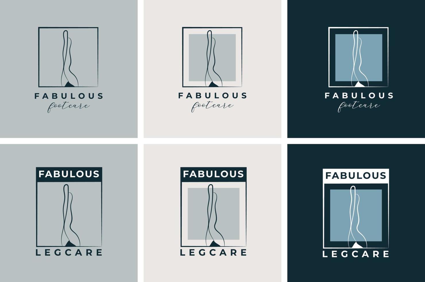 Women Foot care logo design  and girls leg care logo collection template vector