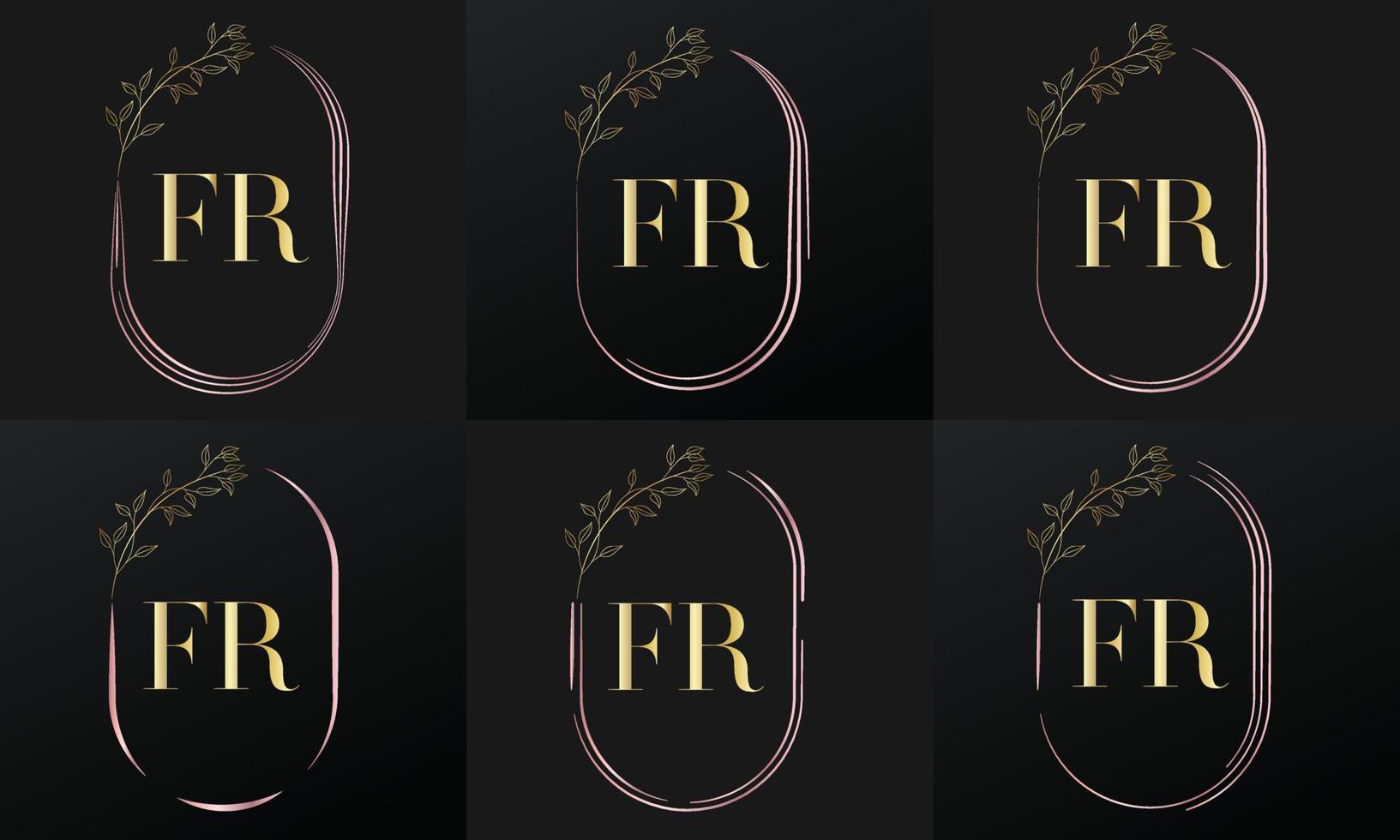 hand drawn golden botanical and floral frame for botanical logo vector