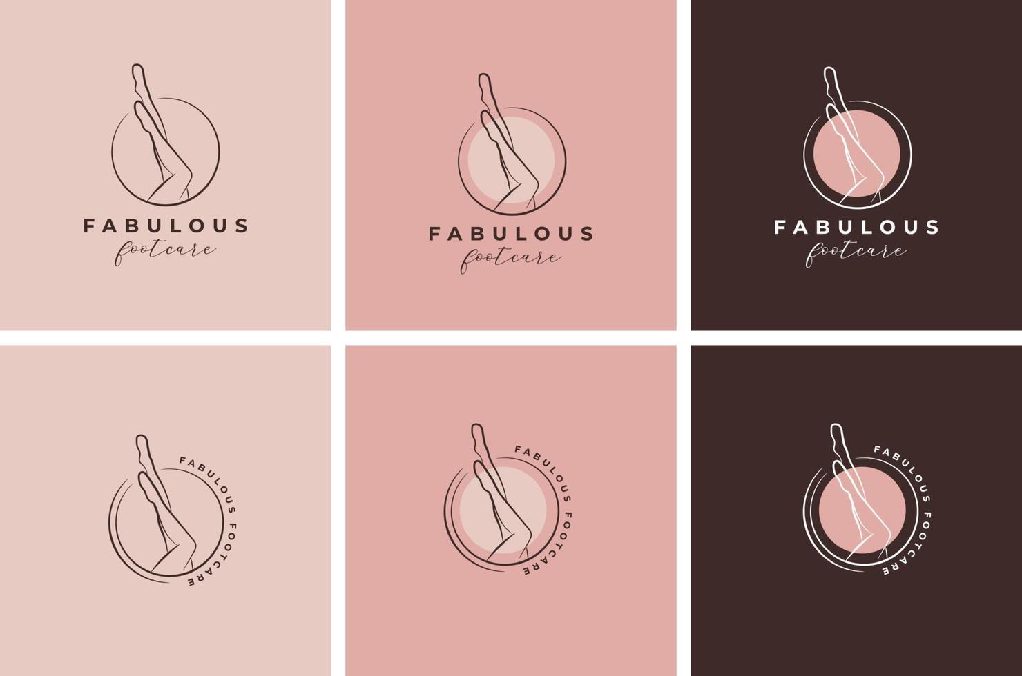 Women Foot care logo design  and girls leg care logo collection template vector