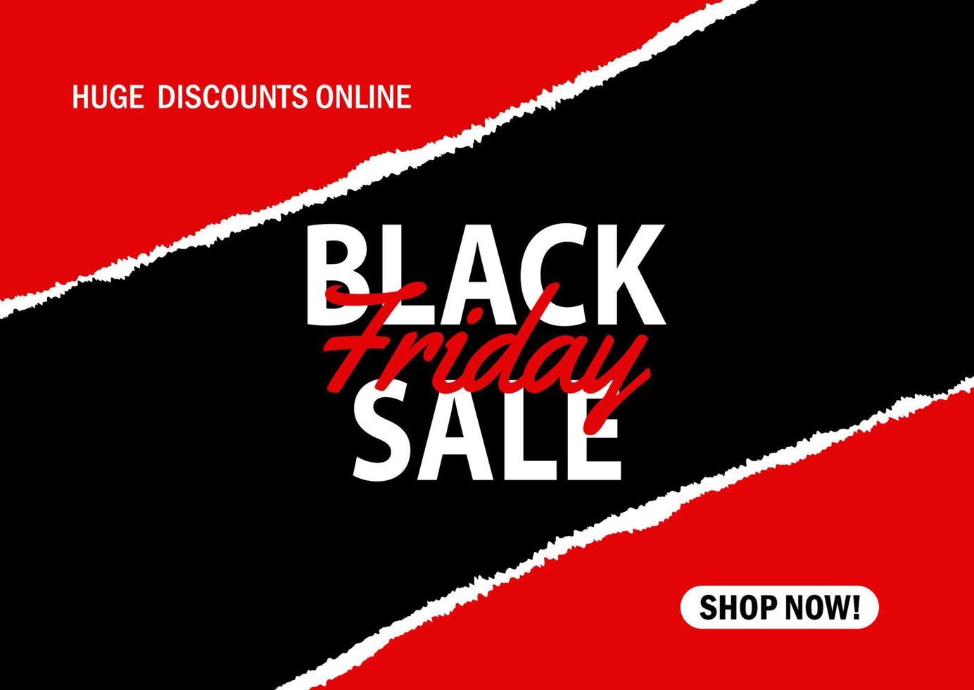 black friday sale background with torn paper design vector