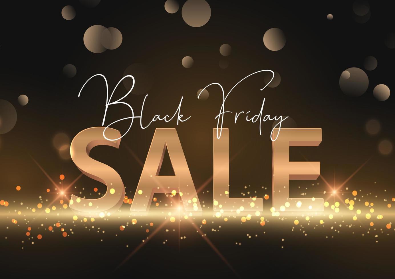 black friday background with gold lettering vector