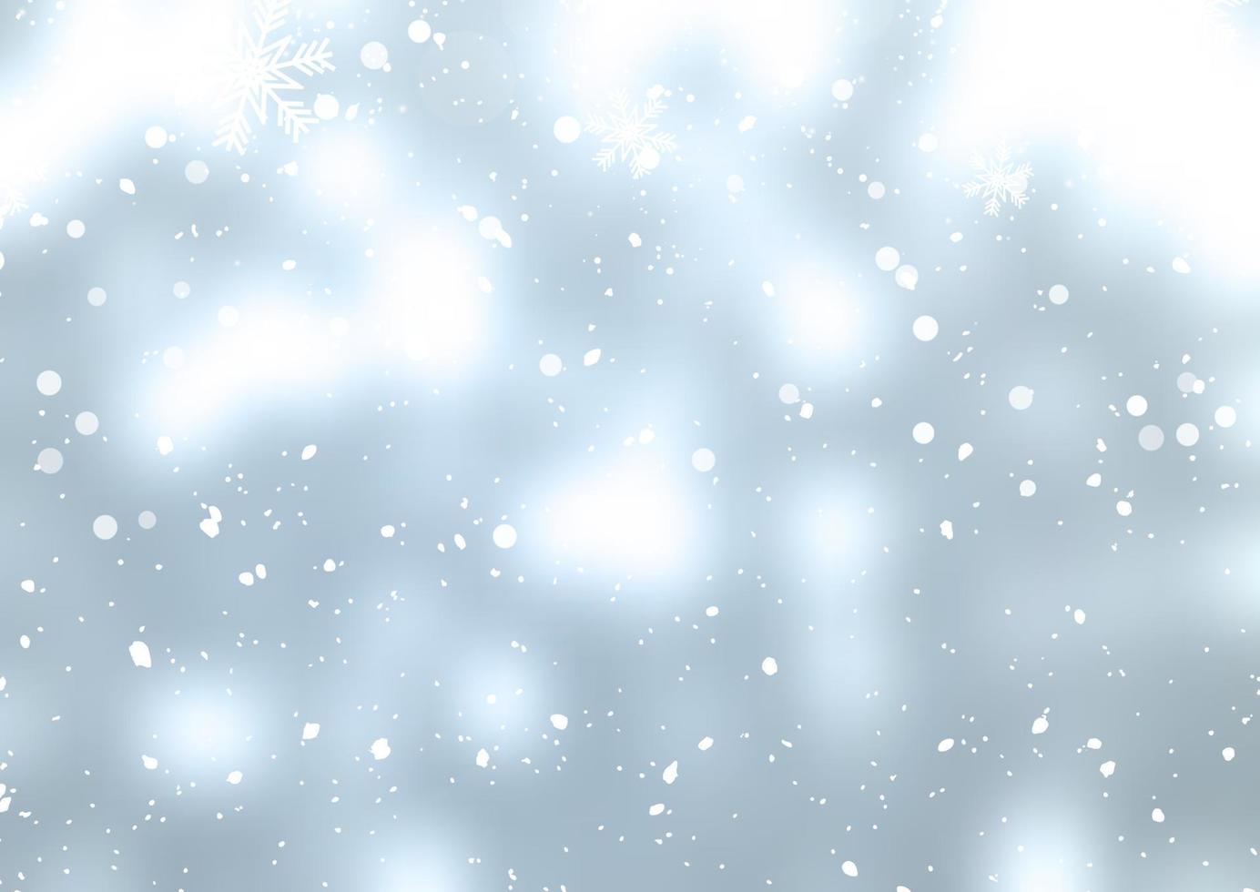 christmas background with falling snowflakes vector