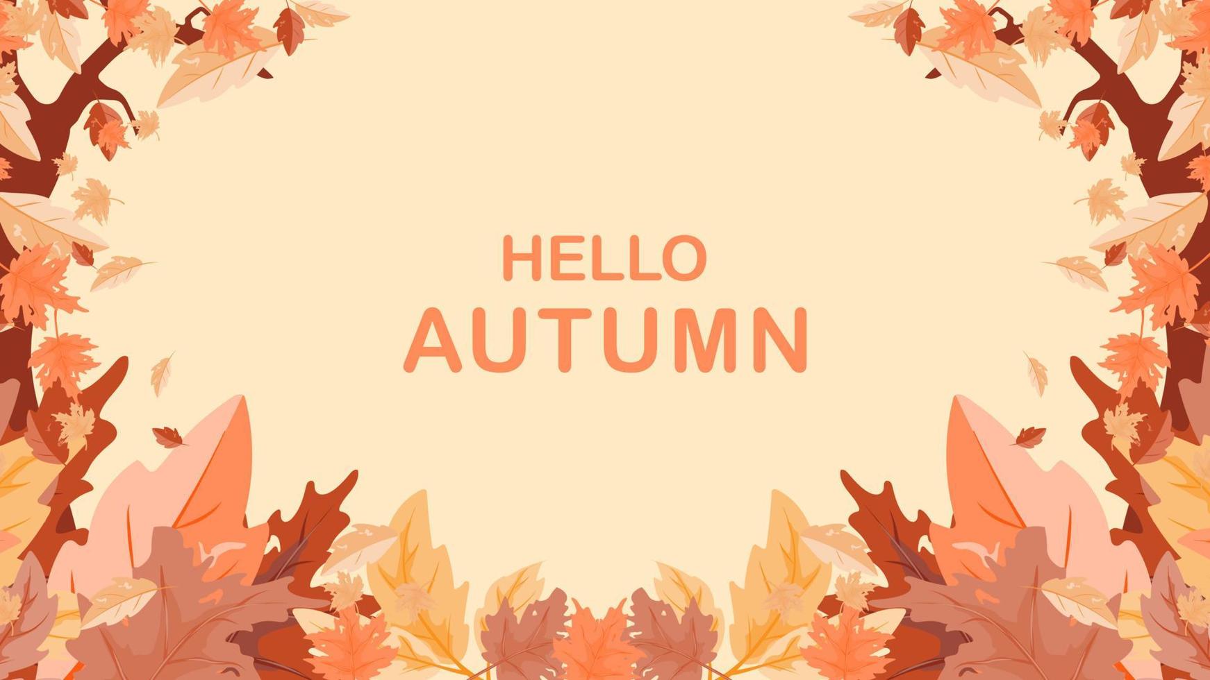 autumn leaves frame cover. seasonal thanksgiving background. vector illustration