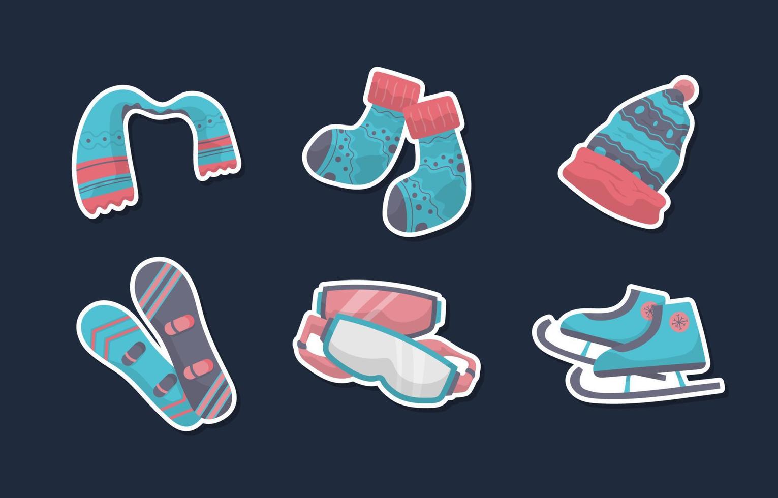 Sticker Element of Winter Outfits vector